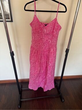 Roller Rabbit x Target Collab. Pink Paisley Spaghetti Strap Midi Dress